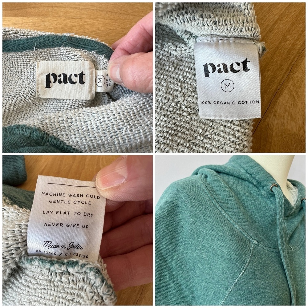 Pact Teal Cowl-Neck Pullover Hoodie - Picture 11 of 11